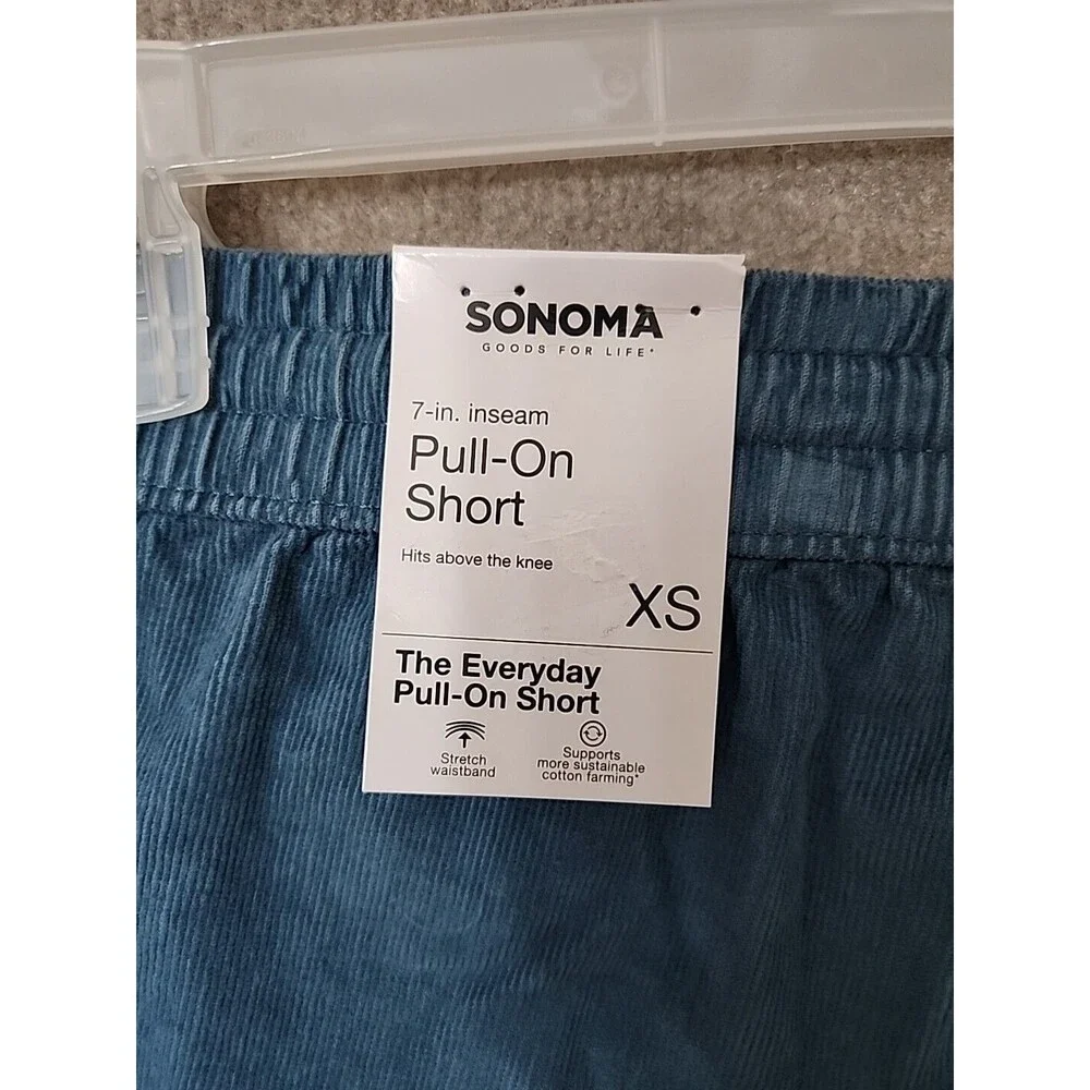 Sonoma Corduroy Everyday Pull-on Shorts Mens XS Blue Drawstring Cotton NEW